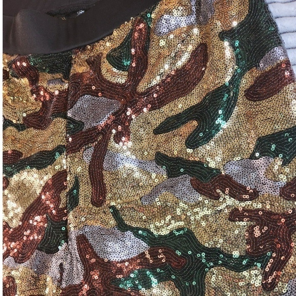 Party Sequin Joggers Camo Fairy Elf SEXY Punk Pants Green y2k 28 29‎ Christmas